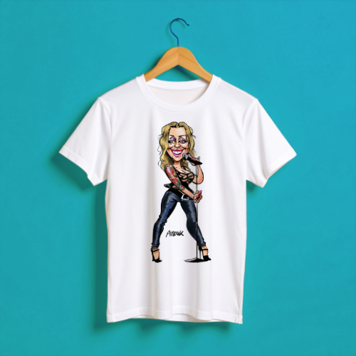 T-shirt met karikatuur Anouk