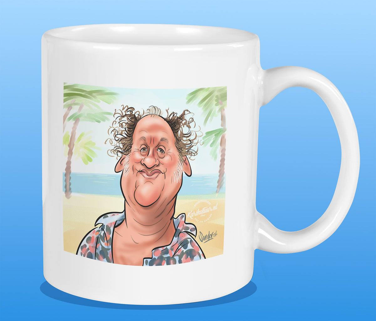 Mok met de karikatuur van Fred (B&B Vol Liefde)