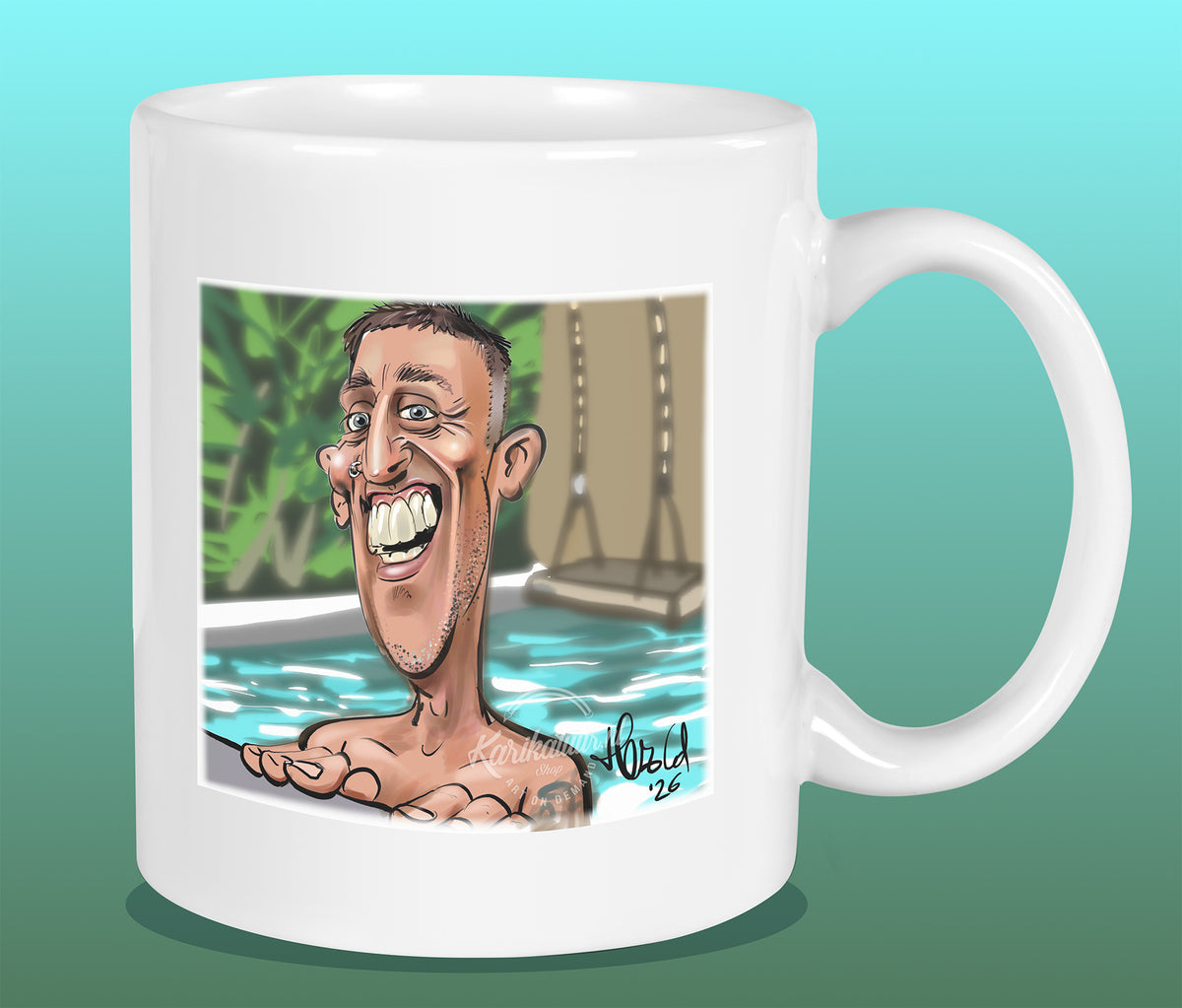 Mok met de karikatuur van Boy (B&B Vol Liefde)