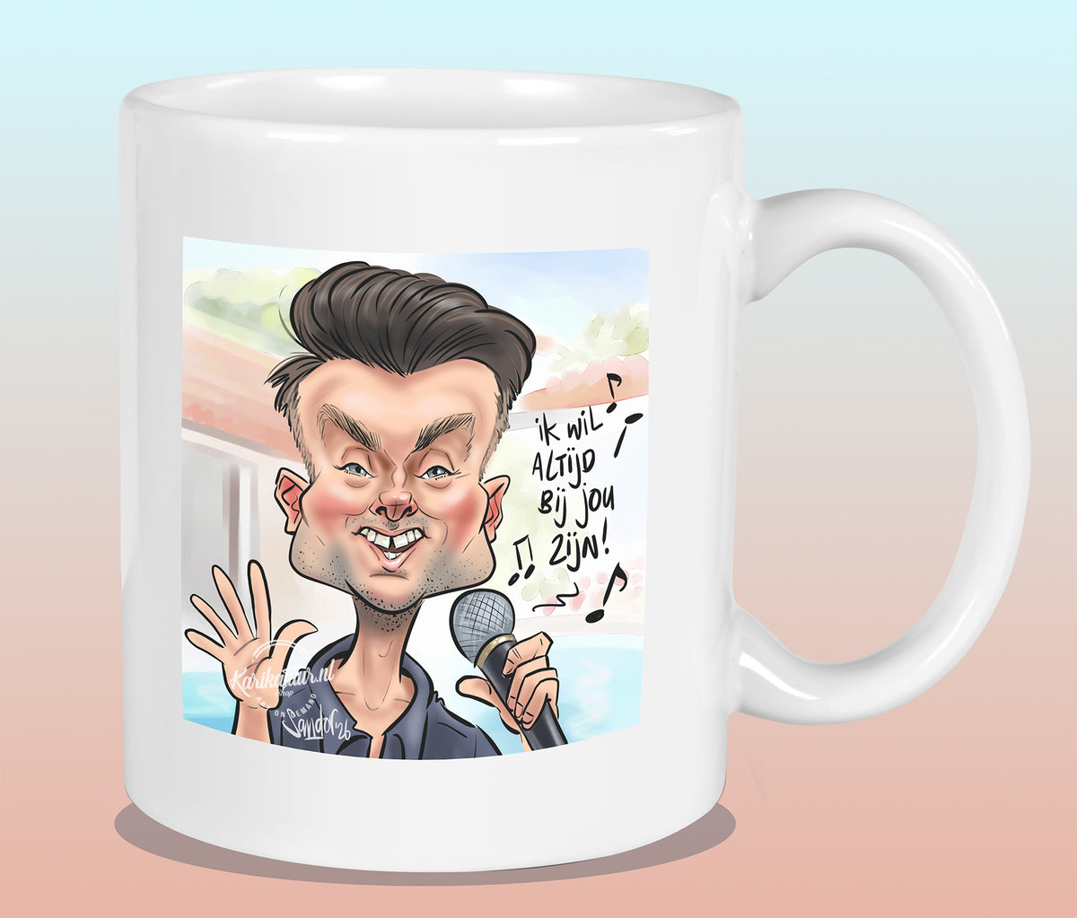 Mok met de karikatuur van Devon (B&B Vol Liefde)