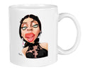 Mok met de karikatuur van Billie Eilish